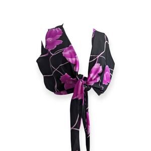 Vintage 70s Hawaiian Tie-front Wrap Top